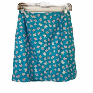 Lilly Pulitzer Blue Floral Mini Skirt